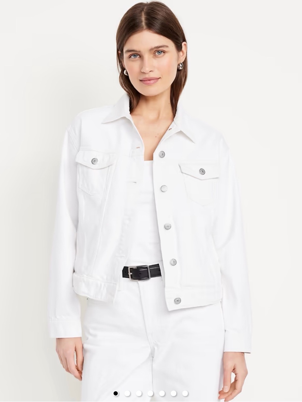 Old Navy Women's White Denim Jacket Large